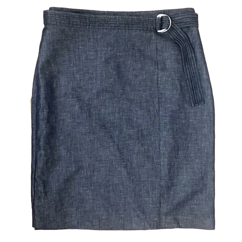 Ellen Tracy Cotton Linen Blend Wrap Skirt size 12p